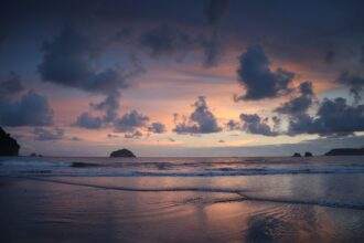 One of Many Costa Rican Beaches during the sunset time.
