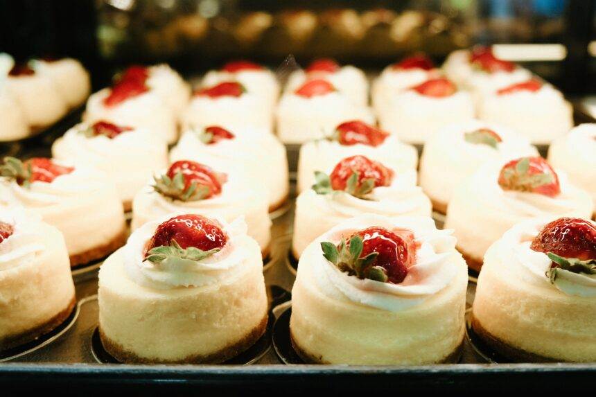 A tray of baked pastries or cookies.