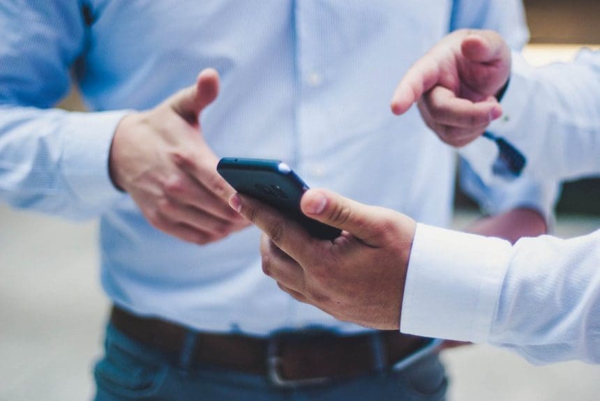 A person holding smartphone