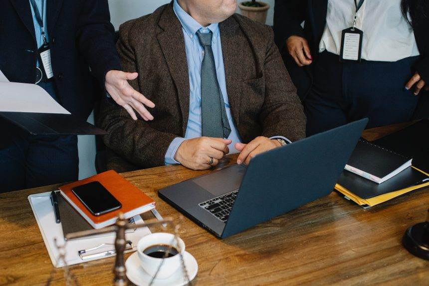 A person using a laptop