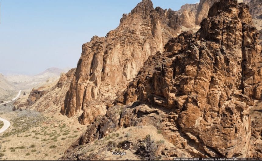 Rugged cliffs and landscape of Timber Gulch.
